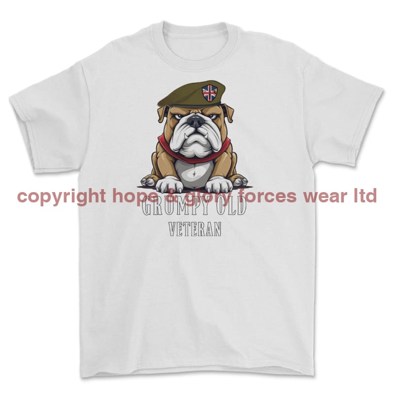 Grumpy Old British Veteran Printed T-Shirt - White