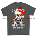 Grumpy Old British Veteran Christmas Printed T-Shirt - Charcoal