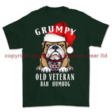 Grumpy Old British Veteran Christmas Printed T-Shirt - Commando Green
