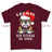Grumpy Old British Veteran Christmas Printed T-Shirt - Maroon