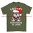 Grumpy Old British Veteran Christmas Printed T-Shirt - Military Green