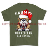Grumpy Old British Veteran Christmas Printed T-Shirt - Military Green