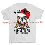 Grumpy Old British Veteran Christmas Printed T-Shirt - White