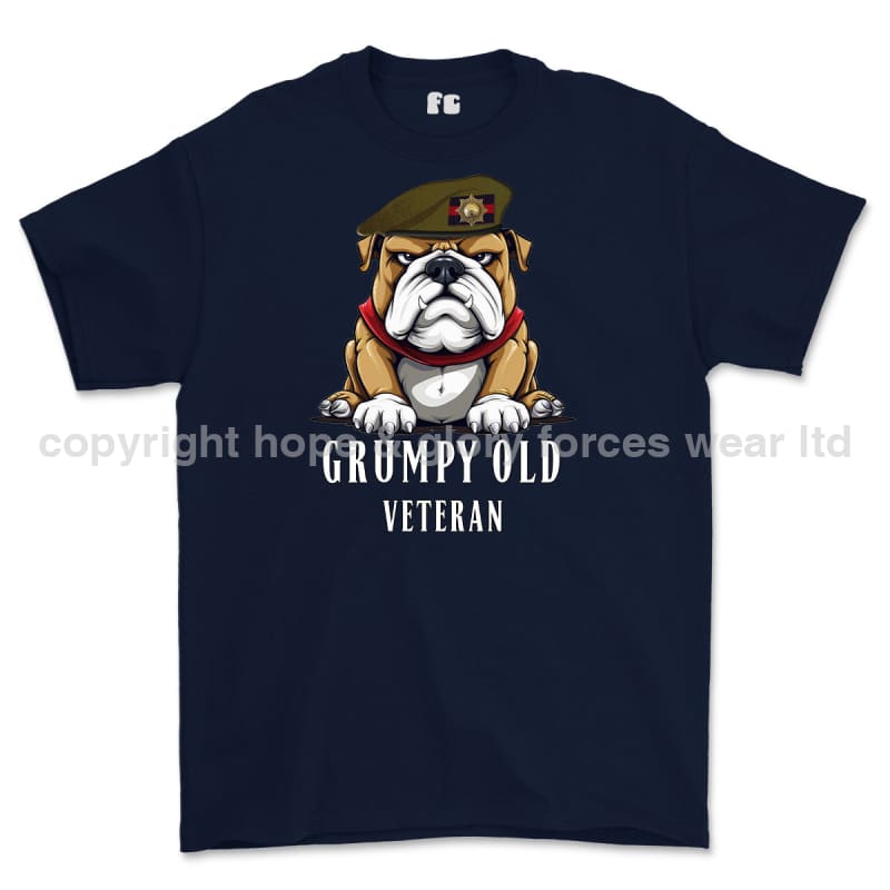 Grumpy Old Coldstream Guards Veteran Printed T-Shirt - Navy Blue