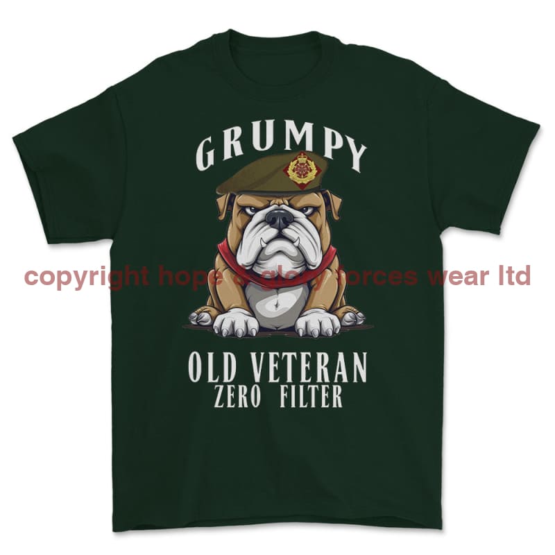 Grumpy Old Duke of Lancaster's Regiment Veteran Printed T-Shirt - Commando Green