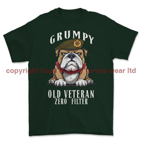 Grumpy Old Duke of Lancaster's Regiment Veteran Printed T-Shirt - Commando Green