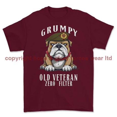 Grumpy Old Duke of Lancaster's Regiment Veteran Printed T-Shirt - Maroon