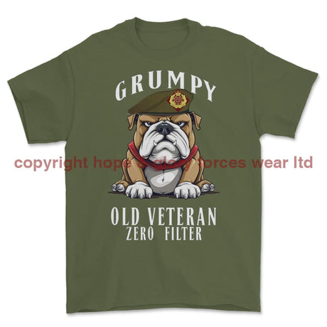 Grumpy Old Duke of Lancaster's Regiment Veteran Printed T-Shirt - Military Green