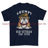 Grumpy Old Duke of Lancaster's Regiment Veteran Printed T-Shirt - Navy Blue