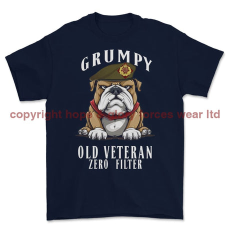 Grumpy Old Duke of Lancaster's Regiment Veteran Printed T-Shirt - Navy Blue