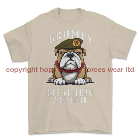 Grumpy Old Duke of Lancaster's Regiment Veteran Printed T-Shirt - Sand
