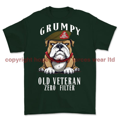 Grumpy Old Duke Of Wellington's Regiment Veteran Printed T-Shirt - Commando Green