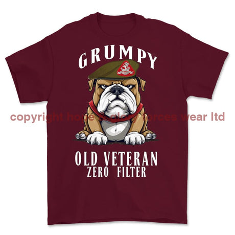 Grumpy Old Duke Of Wellington's Regiment Veteran Printed T-Shirt - Maroon