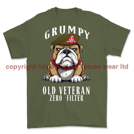 Grumpy Old Duke Of Wellington's Regiment Veteran Printed T-Shirt - Military Green