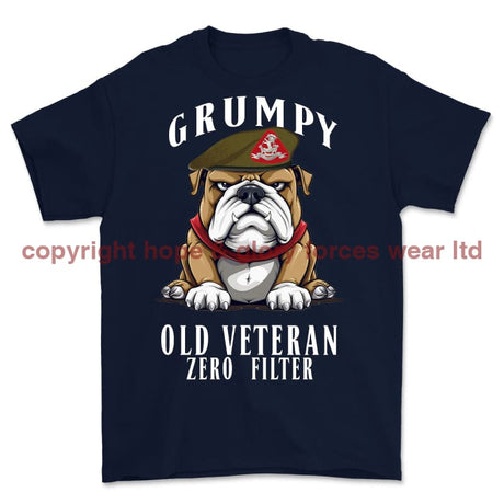 Grumpy Old Duke Of Wellington's Regiment Veteran Printed T-Shirt - Navy Blue