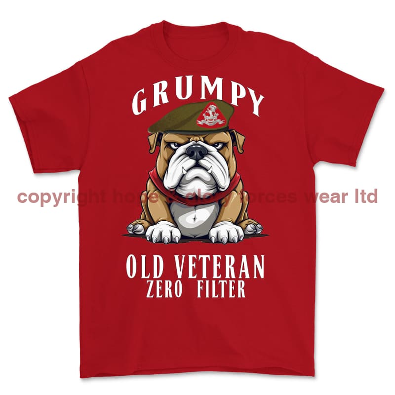 Grumpy Old Duke Of Wellington's Regiment Veteran Printed T-Shirt - Red