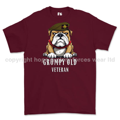 Grumpy Old Irish Guards Veteran Printed T-Shirt - Maroon