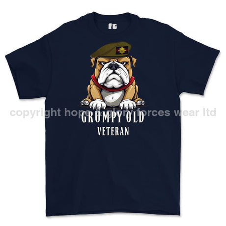 Grumpy Old Irish Guards Veteran Printed T-Shirt - Navy Blue