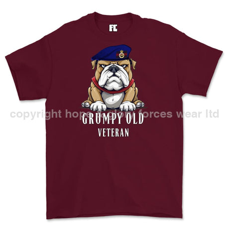 Grumpy Old Life Guards Veteran Printed T-Shirt - Maroon