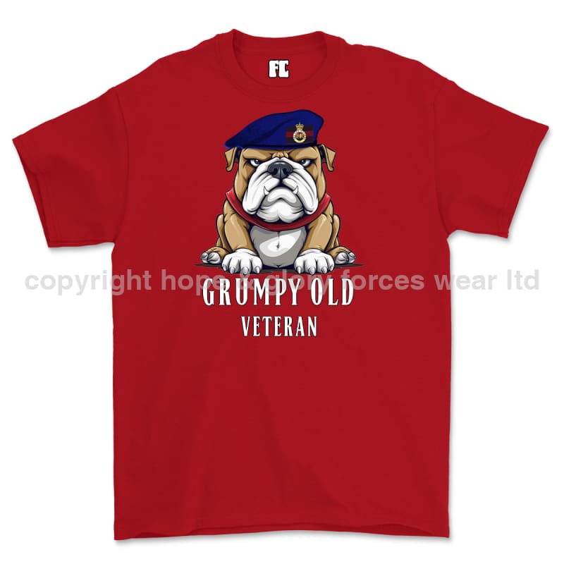 Grumpy Old Life Guards Veteran Printed T-Shirt - Red