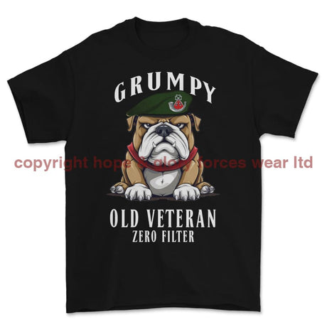Grumpy Old Light Infantry Veteran Printed T-Shirt - Black