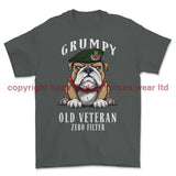 Grumpy Old Light Infantry Veteran Printed T-Shirt - Charcoal
