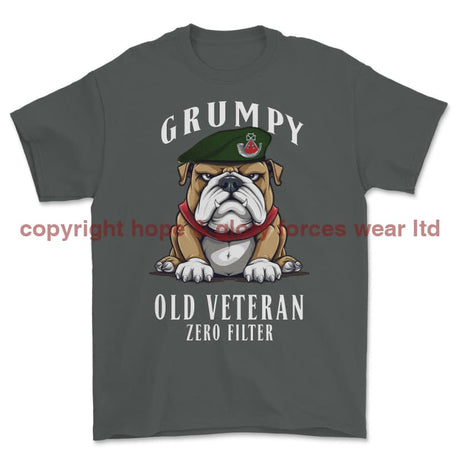 Grumpy Old Light Infantry Veteran Printed T-Shirt - Charcoal