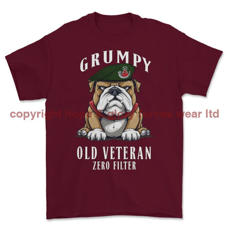 Grumpy Old Light Infantry Veteran Printed T-Shirt - Maroon