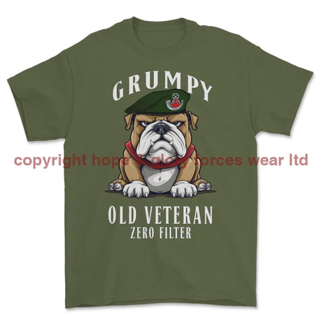 Grumpy Old Light Infantry Veteran Printed T-Shirt - Military Green