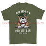 Grumpy Old Light Infantry Veteran Printed T-Shirt - Military Green