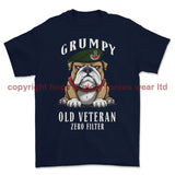 Grumpy Old Light Infantry Veteran Printed T-Shirt - Navy Blue