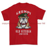 Grumpy Old Light Infantry Veteran Printed T-Shirt - Red