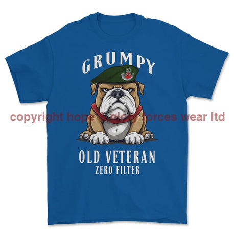 Grumpy Old Light Infantry Veteran Printed T-Shirt - Royal Blue