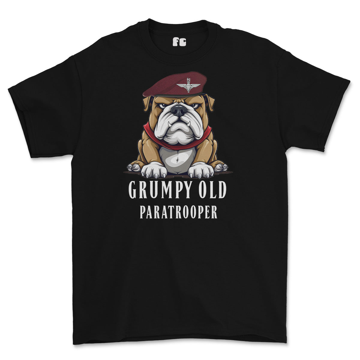 Grumpy Old PARATROOPER Printed T-Shirt - Black
