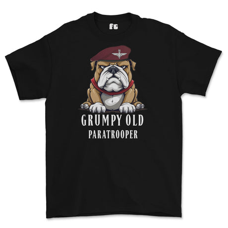 Grumpy Old PARATROOPER Printed T-Shirt - Black
