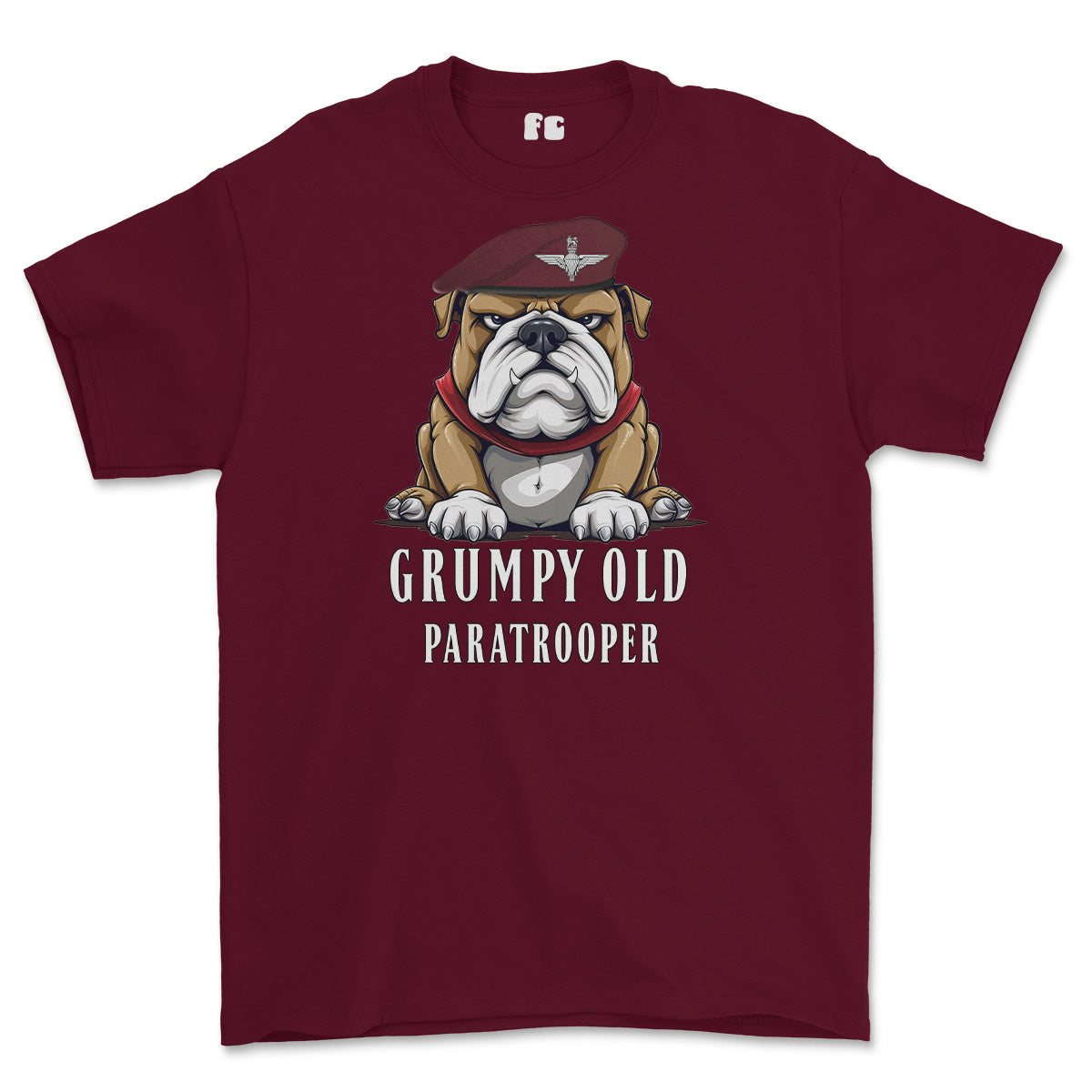 Grumpy Old PARATROOPER Printed T-Shirt - Maroon