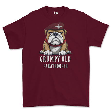 Grumpy Old PARATROOPER Printed T-Shirt - Maroon