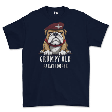 Grumpy Old PARATROOPER Printed T-Shirt - Navy Blue