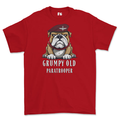 Grumpy Old PARATROOPER Printed T-Shirt - Red