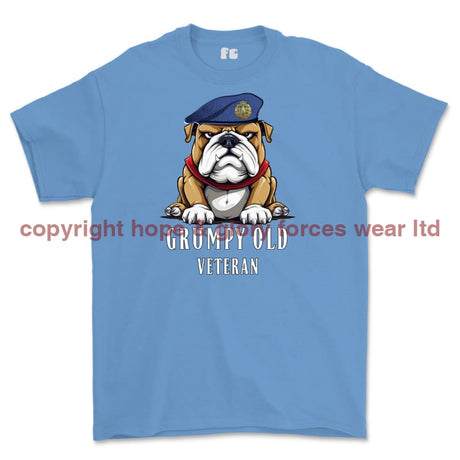 Grumpy Old RAF Veteran Printed T-Shirt - Light Blue