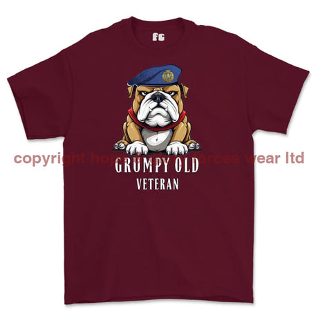 Grumpy Old RAF Veteran Printed T-Shirt - Maroon