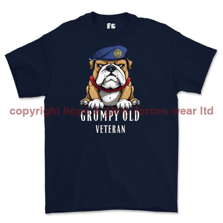 Grumpy Old RAF Veteran Printed T-Shirt - Navy Blue