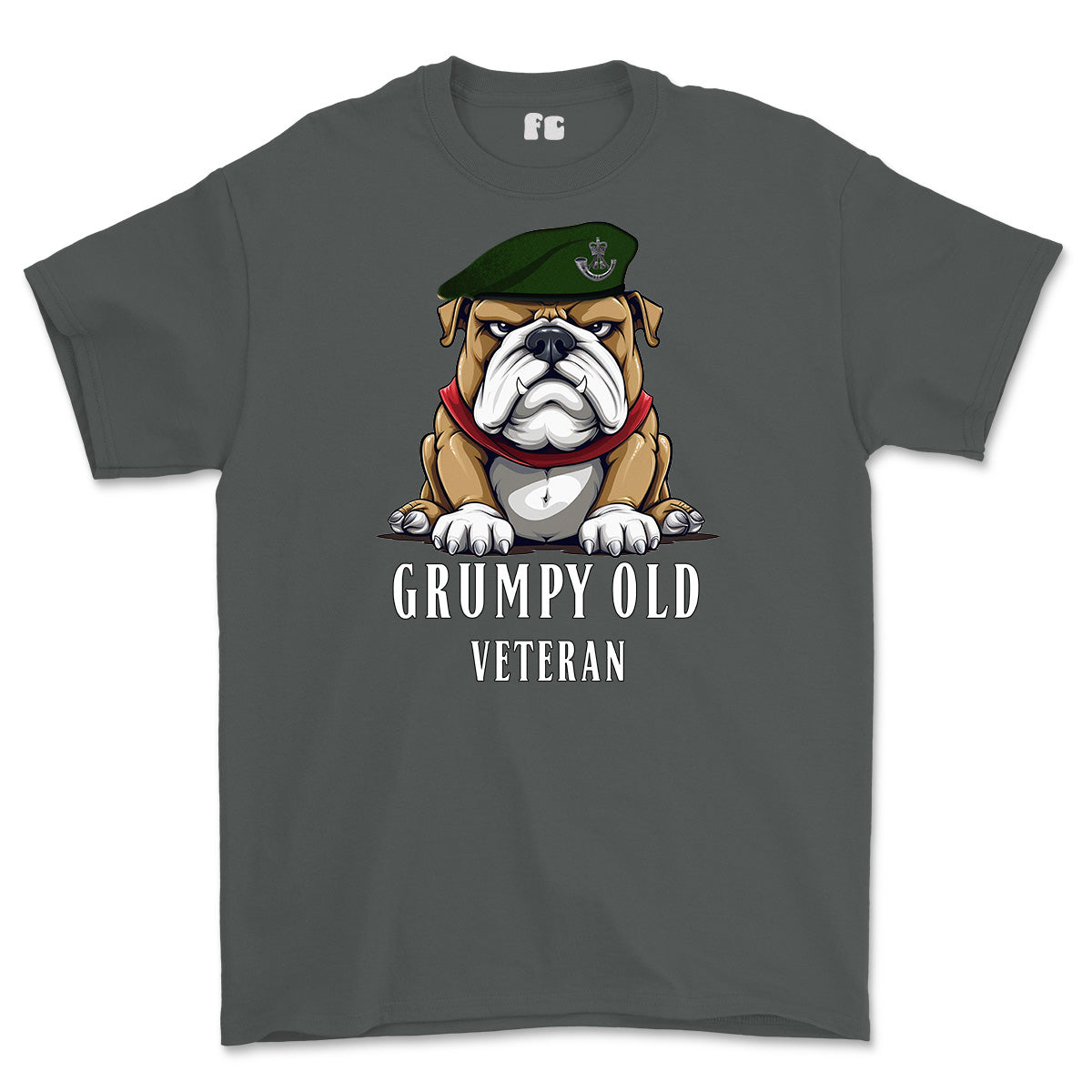 Grumpy Old Rifles Regiment Veteran Printed T-Shirt - Charcoal