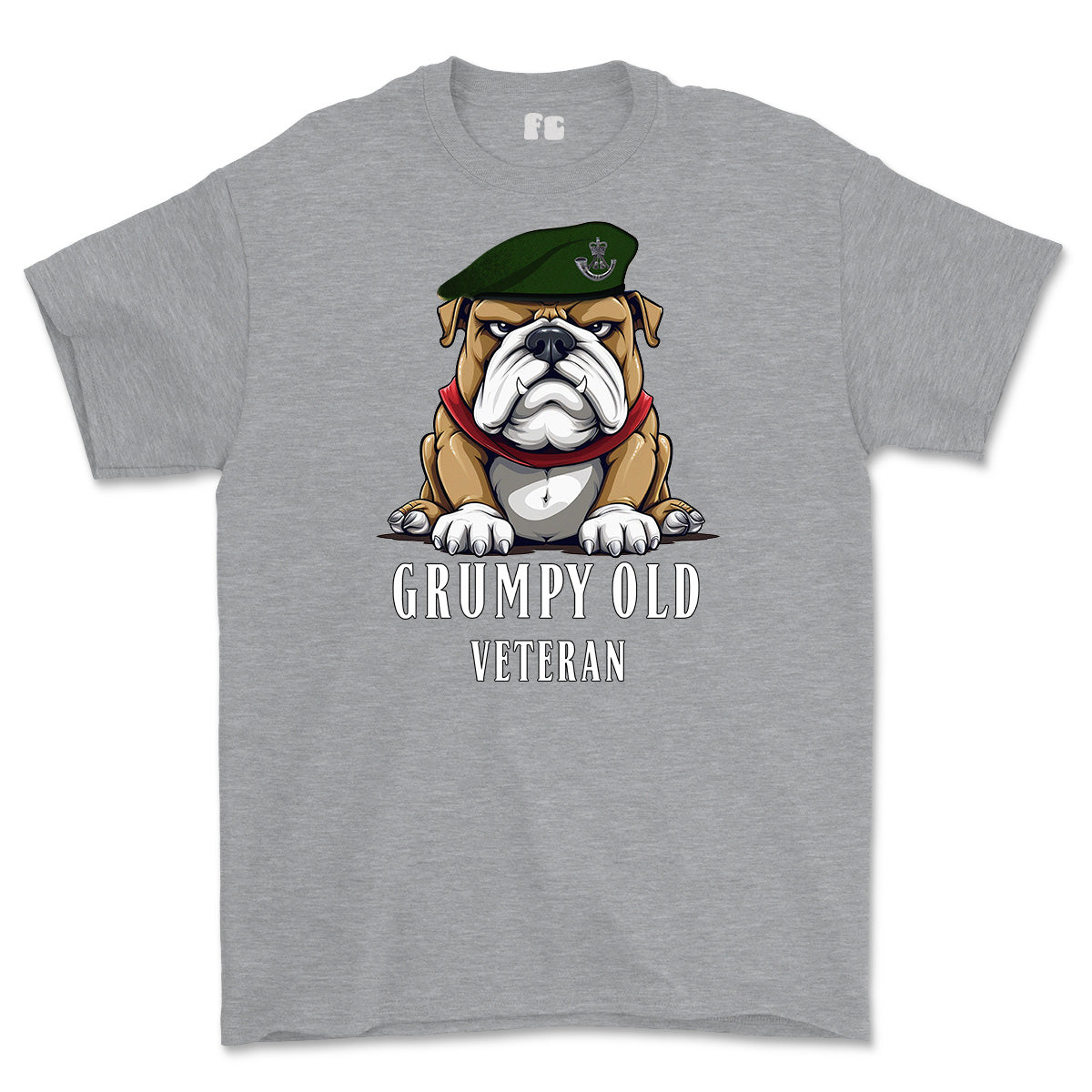 Grumpy Old Rifles Regiment Veteran Printed T-Shirt - Sports Grey