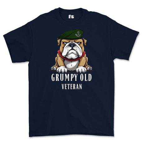 Grumpy Old Rifles Regiment Veteran Printed T-Shirt - Navy Blue