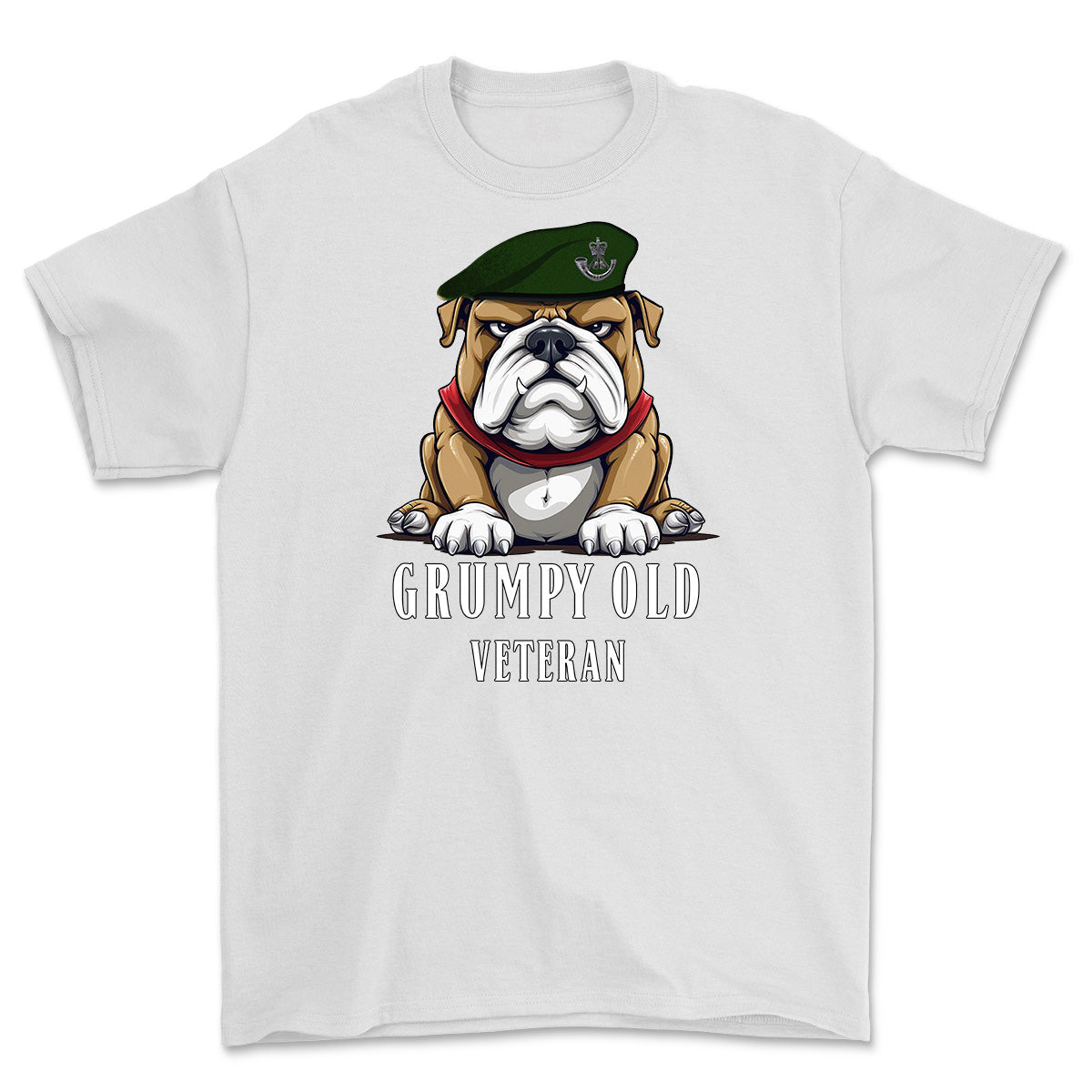 Grumpy Old Rifles Regiment Veteran Printed T-Shirt - White