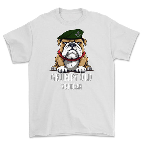 Grumpy Old Rifles Regiment Veteran Printed T-Shirt - White