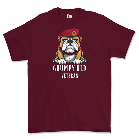 Grumpy Old Royal Military Police Veteran Printed T-Shirt - Maroon