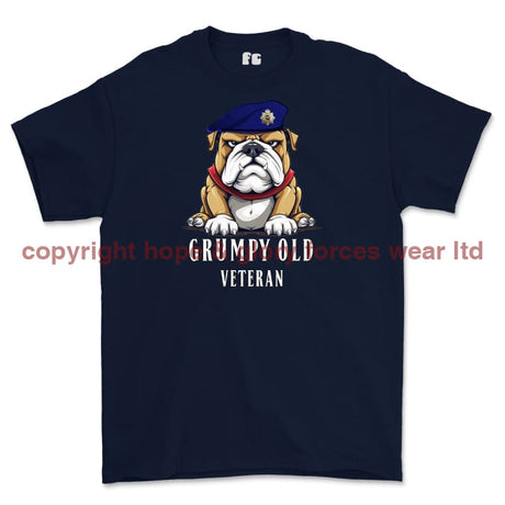 Grumpy Old Royal Corps Of Transport Veteran Printed T-Shirt - Navy Blue