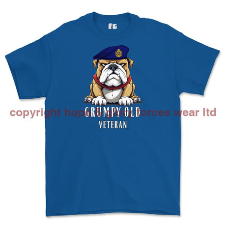 Grumpy Old Royal Engineers Veteran Printed T-Shirt - Blue
